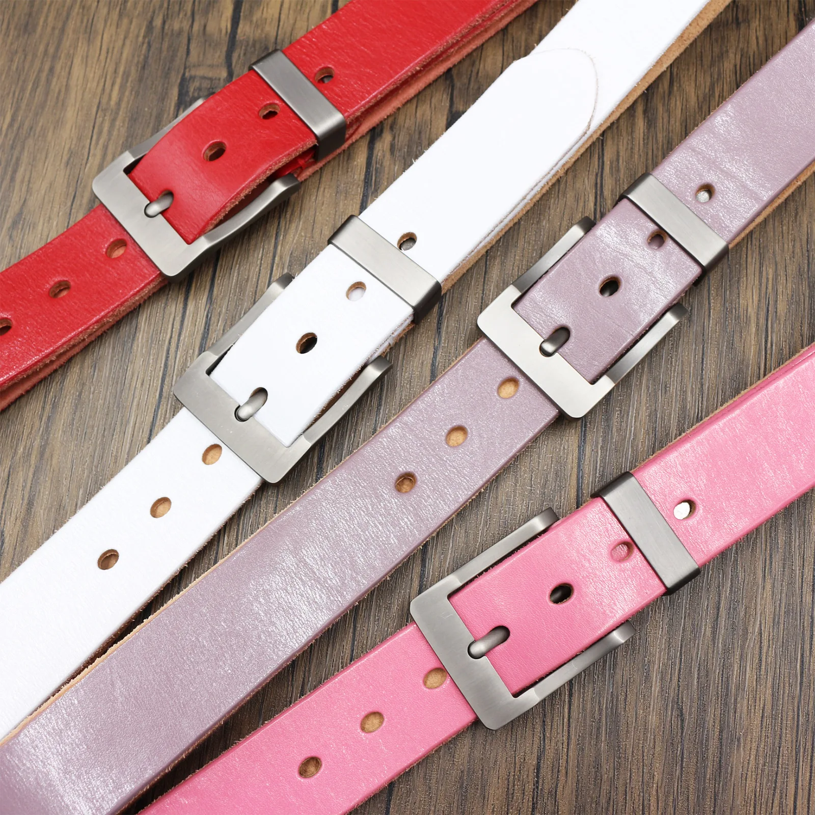 Original Rare Four-color Retro Thick Genuine Leather Belt With Alloy Buckle For Men New Model Made Pure Cowhide