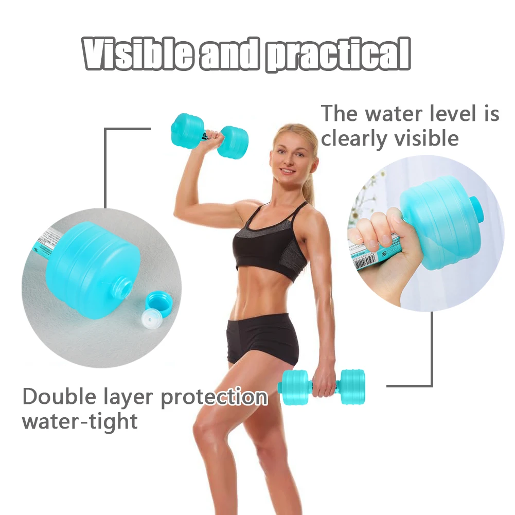Mit Wasser gefüllte Hanteln, tragbare Hantel-Sportwasserflasche für Armkrafttraining, Heim-Fitnessstudio, Fitness – Detail 3
