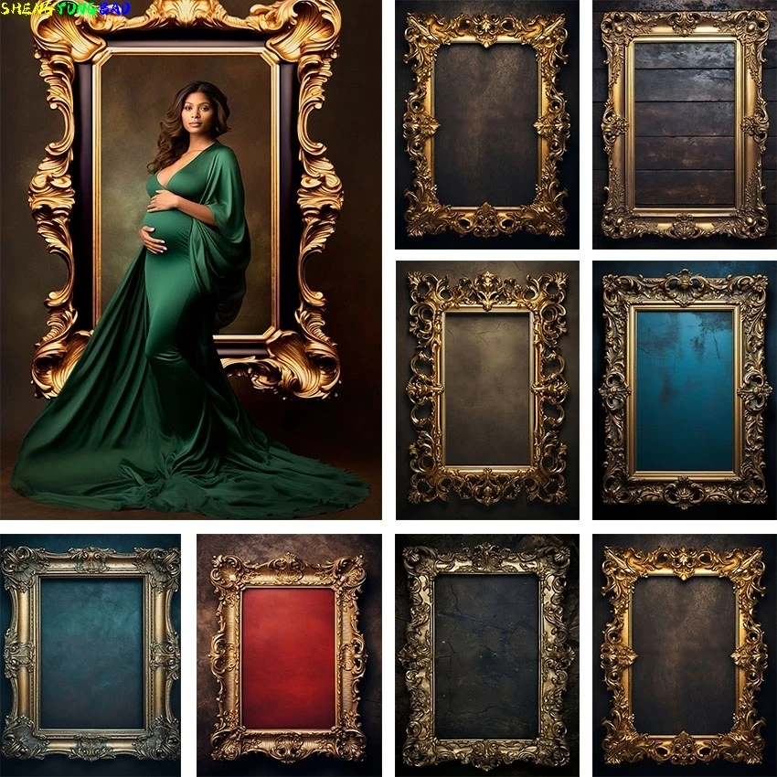 

Retro Frame Texture Photography Background Wall Adult Birthday Wedding Maternity Portrait Decor Backdrop Photo Studio YF-01