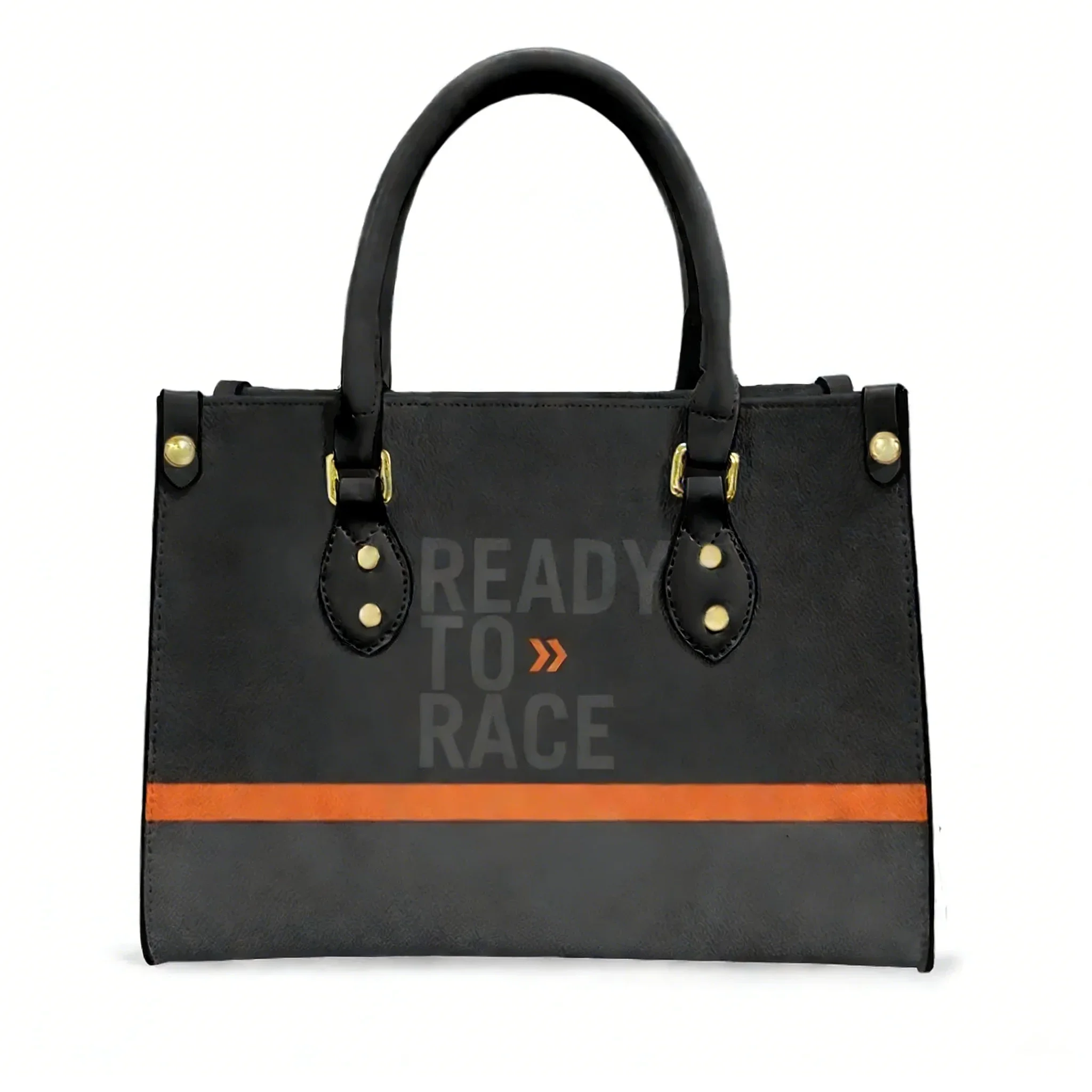 

Ready To Race Tote Bag Purse Motorsport Rider Womens Mens Personalized Text Image PU Leather Handbag Business Shopping Gift Bags