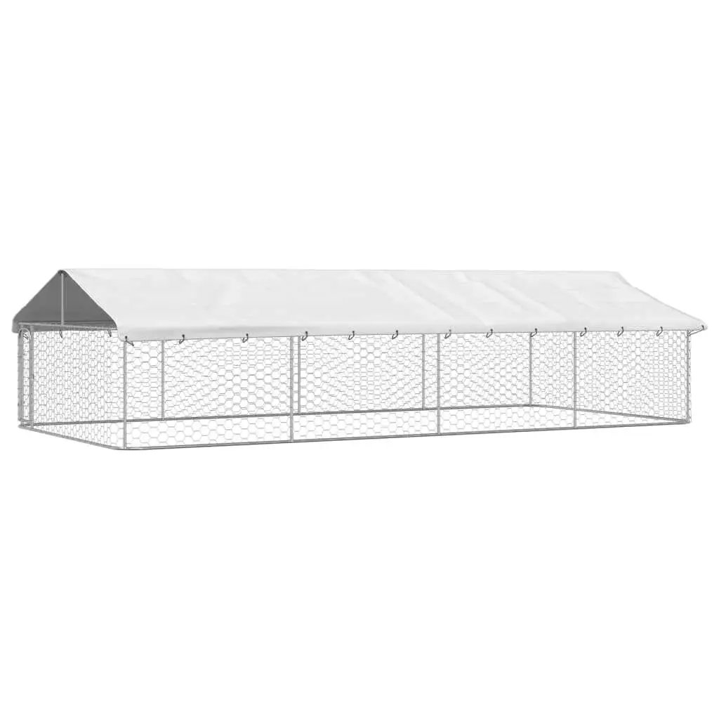 Weatherproof Outdoor Dog Kennel with Roof - Large 236.2x118.1x59.1 cm Pet Enclosure