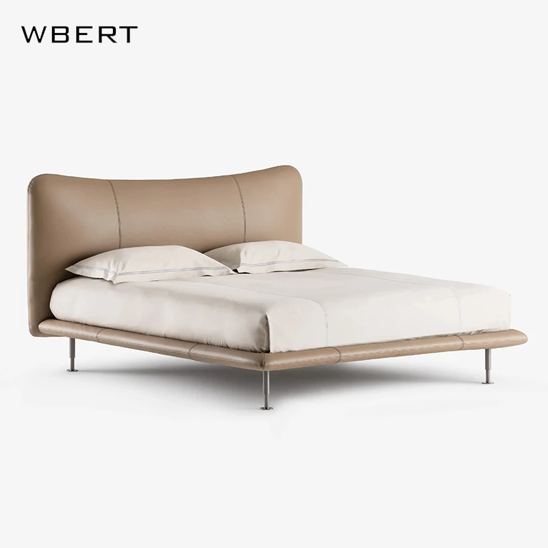 WBERT-Conjuntos de cuero maestro de diseño minimalista italiano, muebles para el hogar, respaldo alto, sala de estar, comedor, cama doble