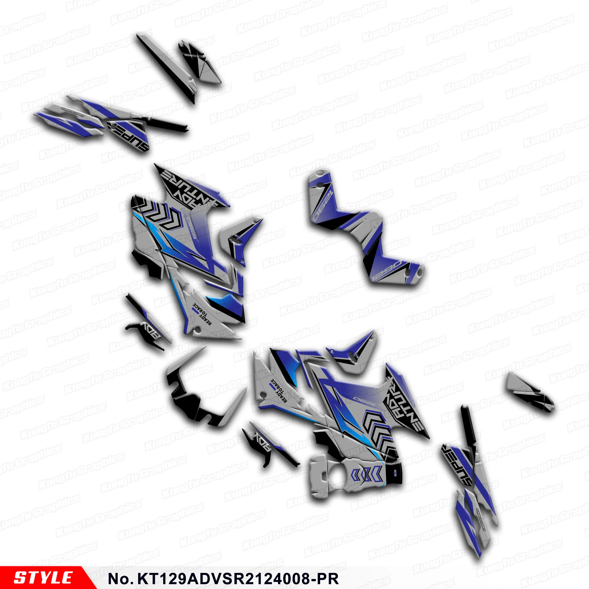 

JY RACING Custom Graphics Sheet Durable Vinyl for KTM 1290 Super Adventure S / Super ADV R 21 22 2023 2024, KT129ADVSR2124008-PR