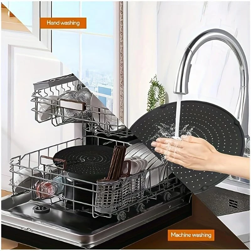 프라이팬용 실리콘 스플래터 스크린, 접이식 손잡이가 있는 스테인리스 스틸 그리스 스플래터 가드, 12.5 인치, 2 팩