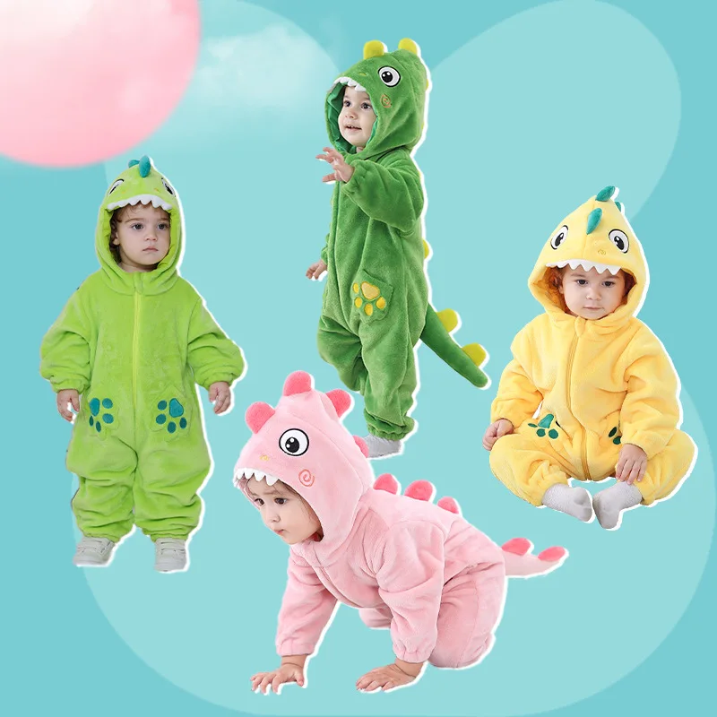 

Cute Dinosaur Newborn Baby Clothes Bodysuit Boy Girl Romper Kigurumis Cosplay Costume Pajamas Jumpsuit Halloween Infant Pajama