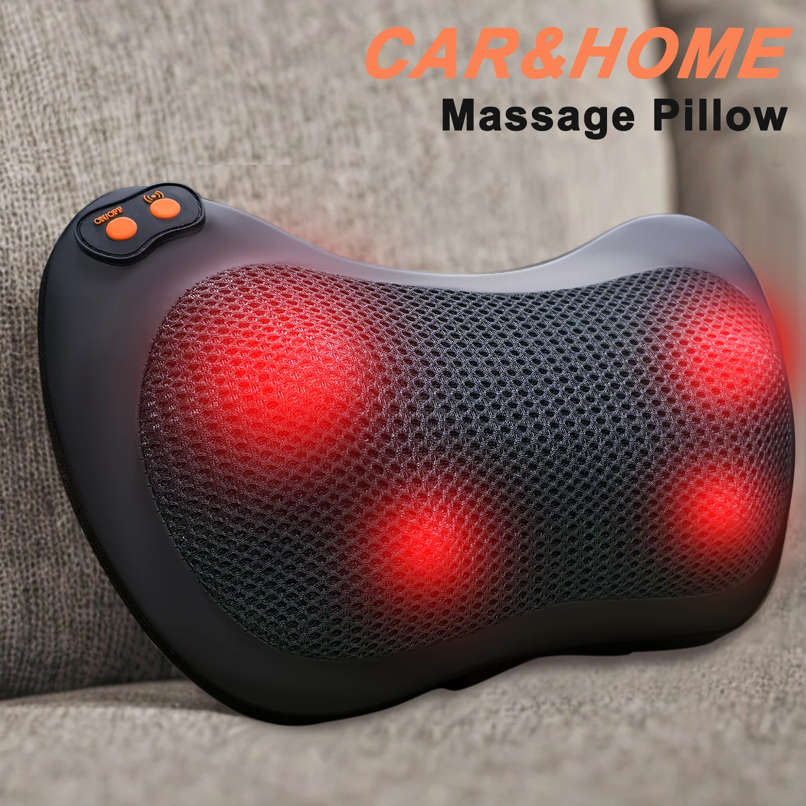 

Trapezius Electric Massage Pillow For Neck and Shoulder Car and Home Massager Heat Waist Leg Back Cervical Shiatsu Kneading