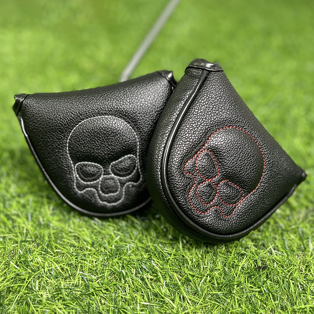 

Крышка удочки для гольфа с красным лицом и белым лицом в виде скелета, защитный чехол для клюшки для гольфа, магнитная застежка, модный