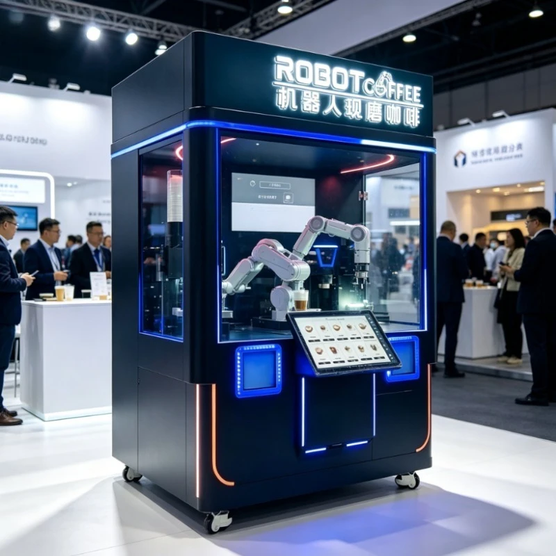 Customized 6‑Axis Coffee Robotic Full Automatic Coffee Robot Vending Machine Self‑Service Commercial Coffee Making Equipment