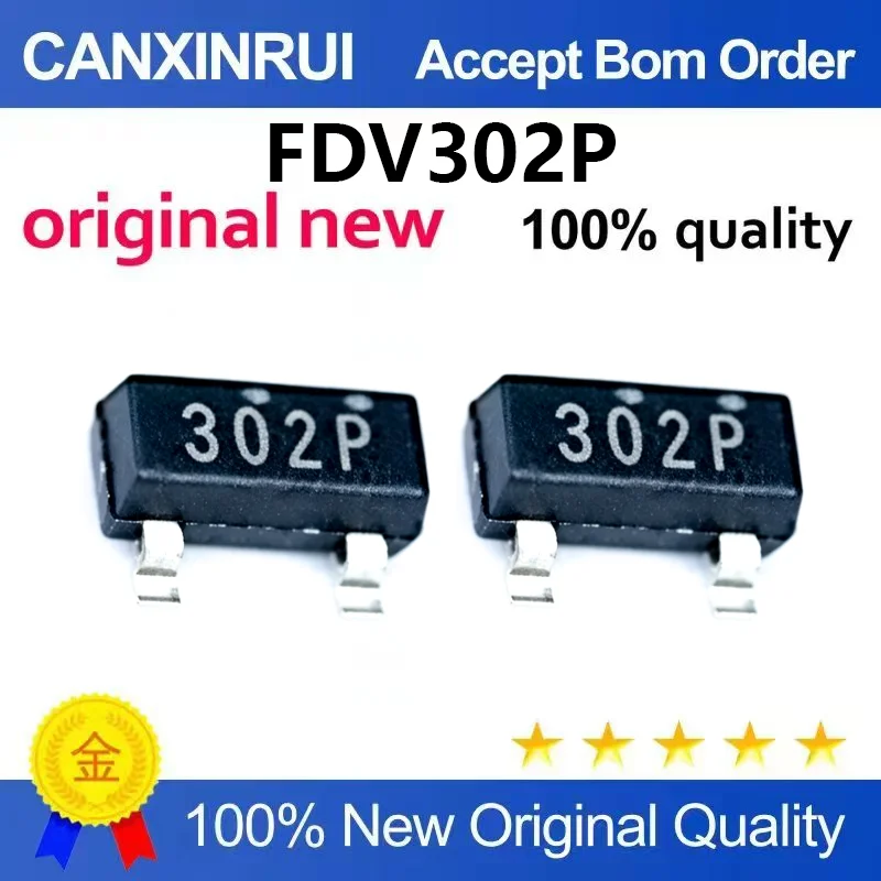 （5pcs-100pcs）Original genuine FDV302P package SOT-23P channel MOS field-effect transistor