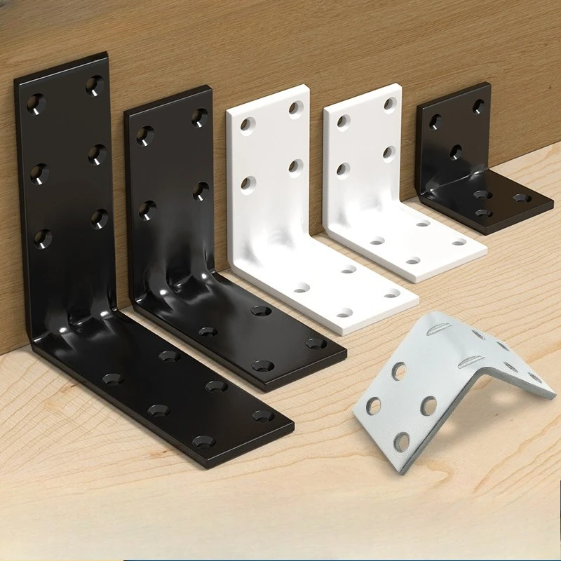 2PCS Furniture Corner Connector Set Metal Trapeziform Cabinet Angle Bracket Sturdy Triangle Corner Brace Universal Support