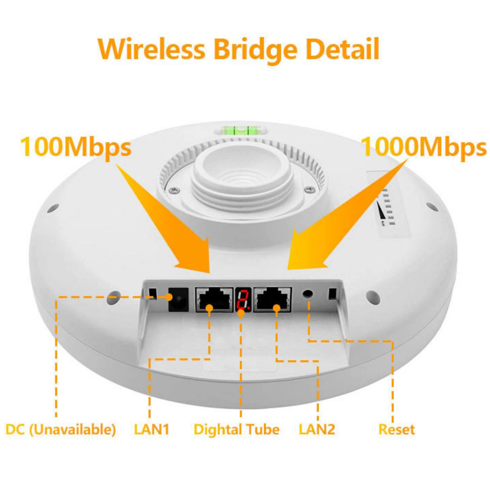 Wireless Bridge Gigabit 900mbps Point to Point WiFi Bridge Outdoor CPE Kit High-gain Antenna 5.8G Long Range Up to 5Km