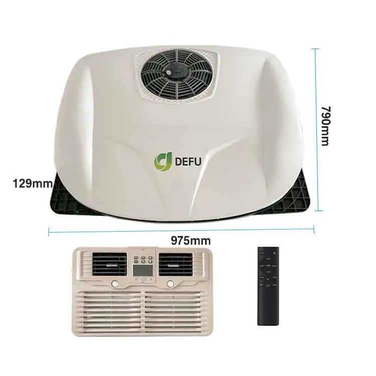 

All In One Rooftop Vehicle Battery Electric Automatic 12v 24v Car Air Conditioner For Car RV Truck