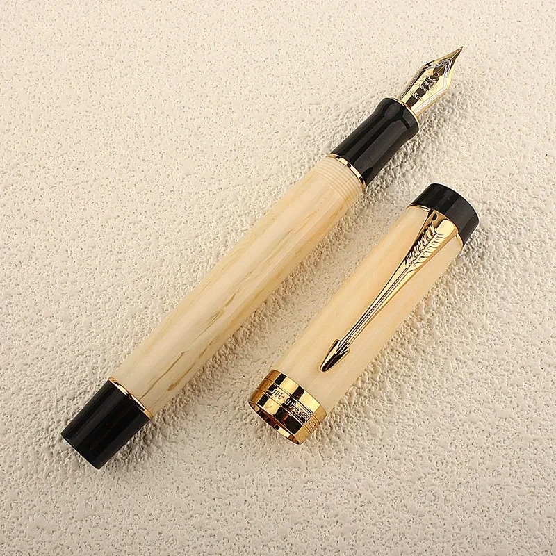 Jinhao 100 Centennial Resin Fountain Pen Black Golden Clip Iridium EF/F/M/Bent Nib with Converter Office Pen for Business gift