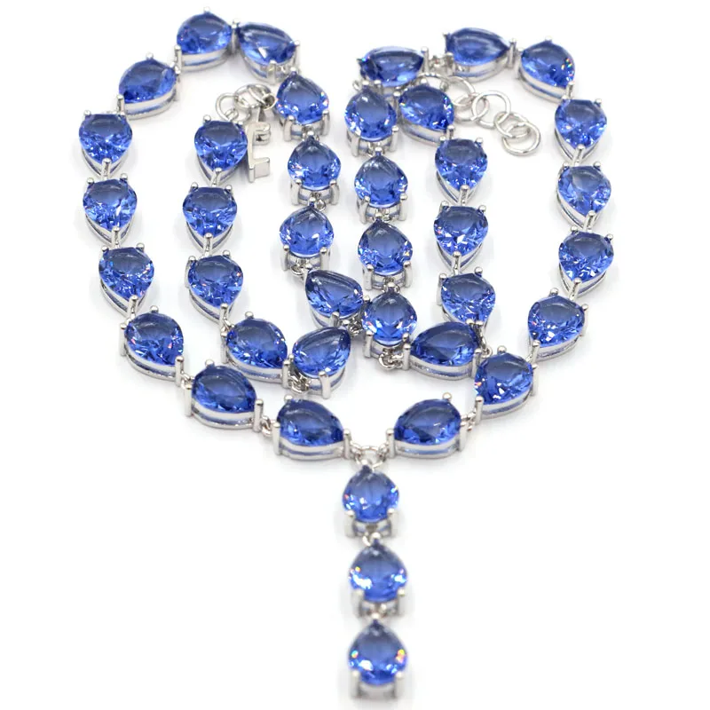 

37g 925 Solid Sterling Silver Necklace Customized Green Amethyst Red Blood Ruby Emerald Morganite Iolite Length Size 21-22in