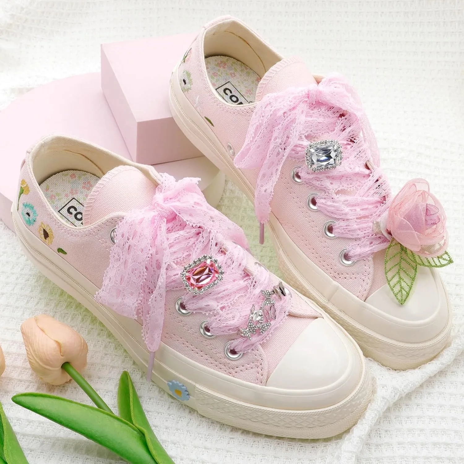 1 Paar Seiden-Spitzen-Schnürsenkel für Mädchen, bunte flache Schnürsenkel, weiß, schwarz, lässige Seil-Schnürsenkel für Schuhe, Zubehör, Breite 3 cm – Detail 21