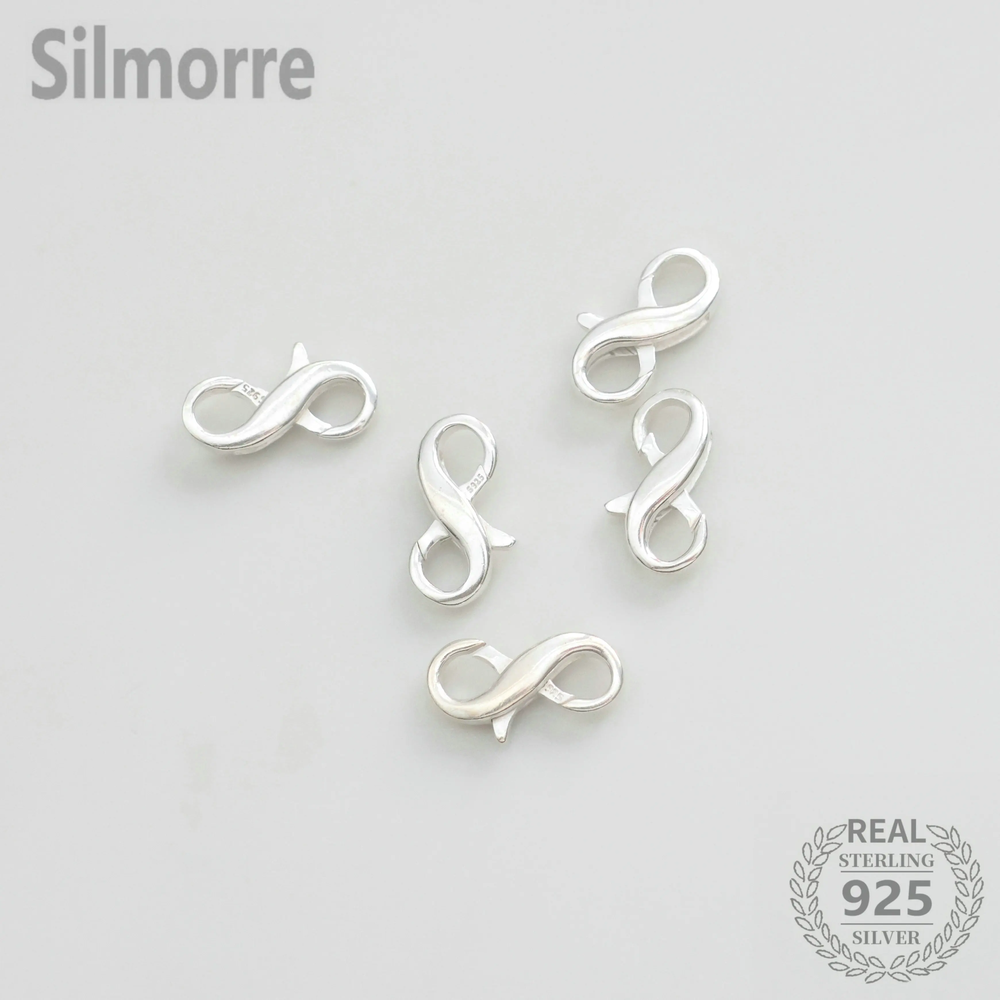 

1 шт., 100% твердое серебро 925 пробы, 8 форм, застежка и крючок, пружинная застежка, сделай сам, ювелирные изделия, JQ0147