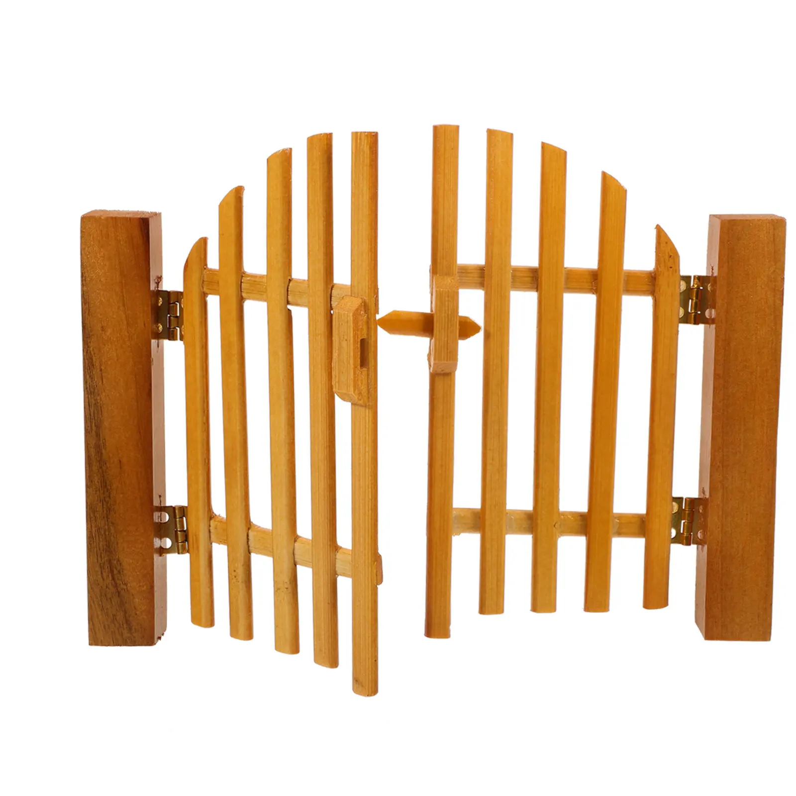 

Wooden Gate Decoration Mini Courtyard Simple Chic Openable Wooden Gate for Mini House Accessories Miniature Garden Furniture