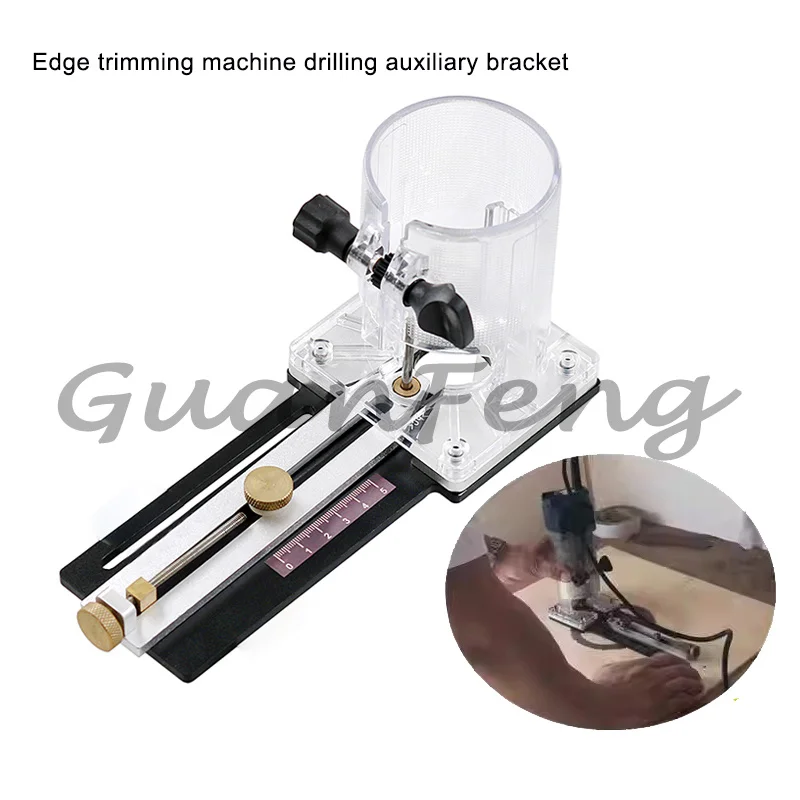 Cutting fixture Woodworking Router Round slotted base DIY tool with graduated fence