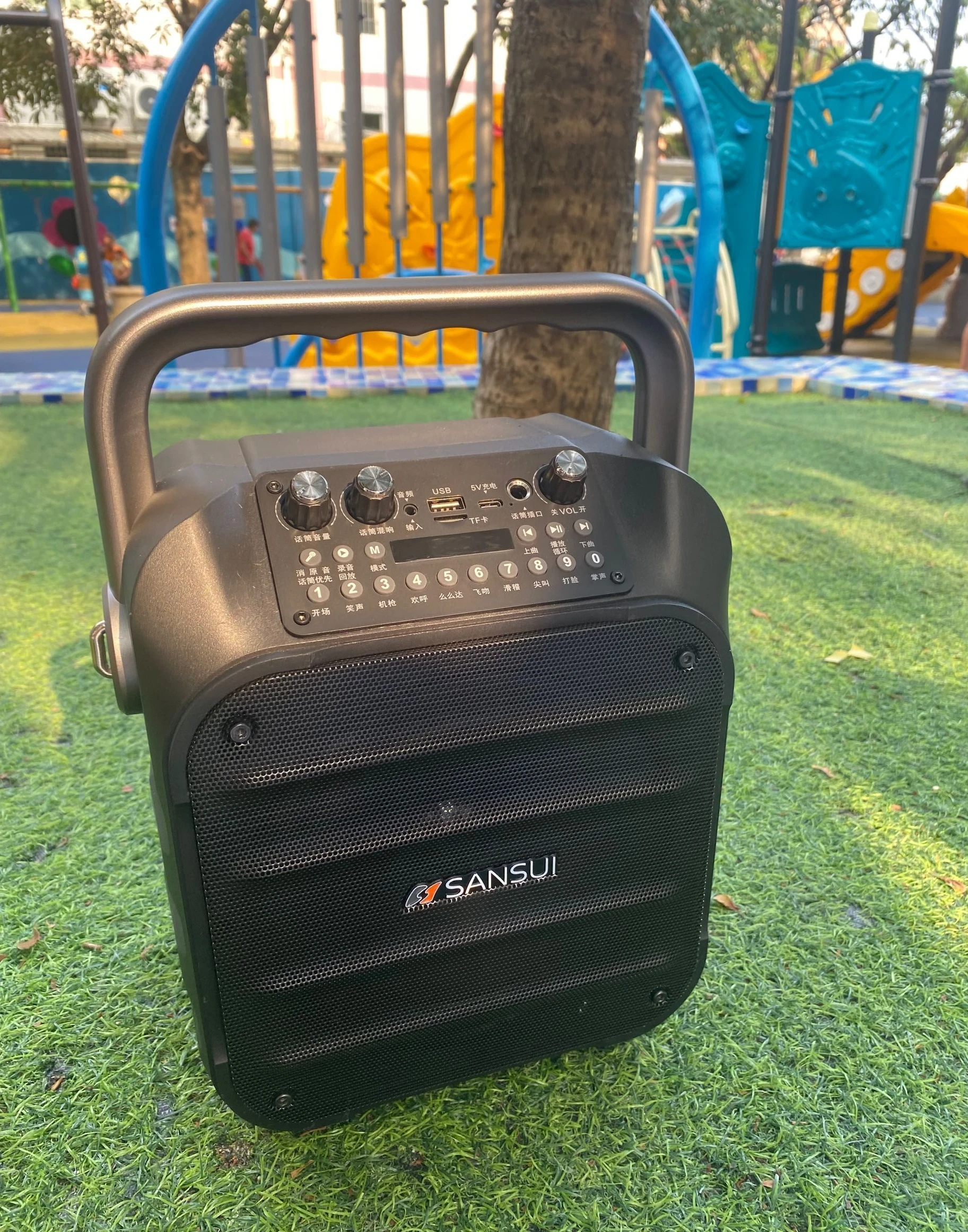 Мощные портативные Bluetooth-колонки, 6,5 дюйма, яркий громкий внешний беспроводной динамик для караоке с беспроводным микрофоном