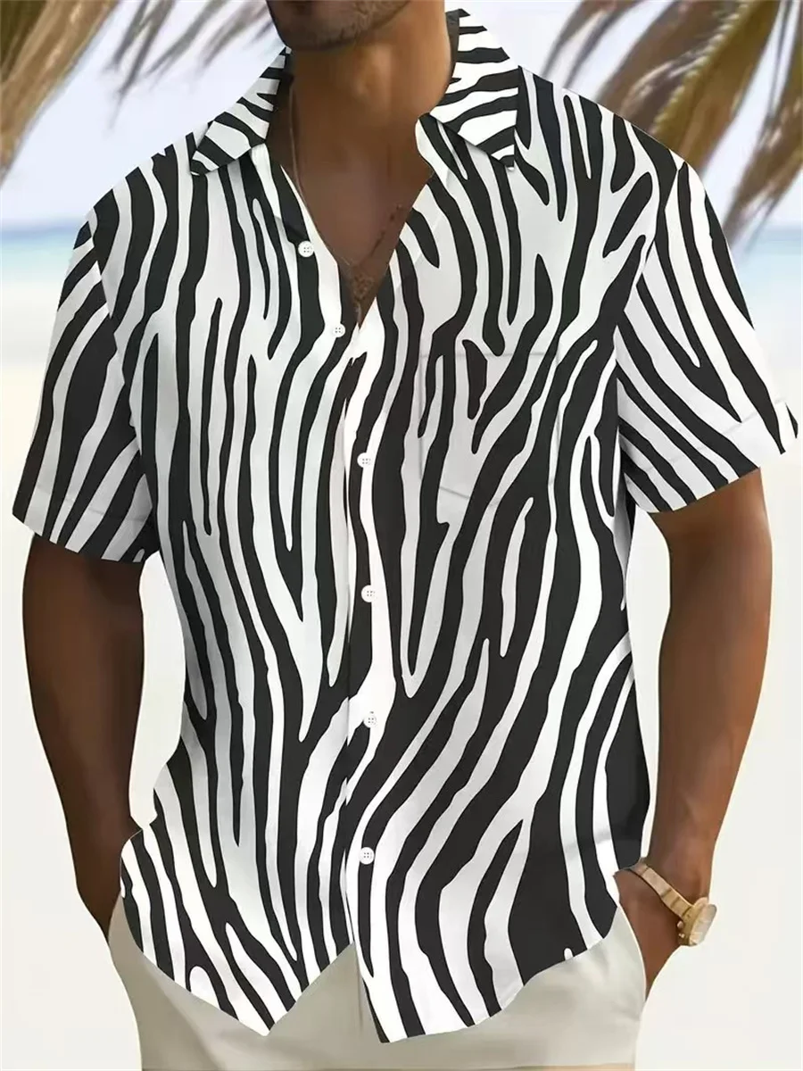 Летняя мужская рубашка с короткими рукавами и цветочным принтом в стиле ретро, модная свободная универсальная пляжная рубашка с цветочным принтом, верхняя рубашка с полным принтом