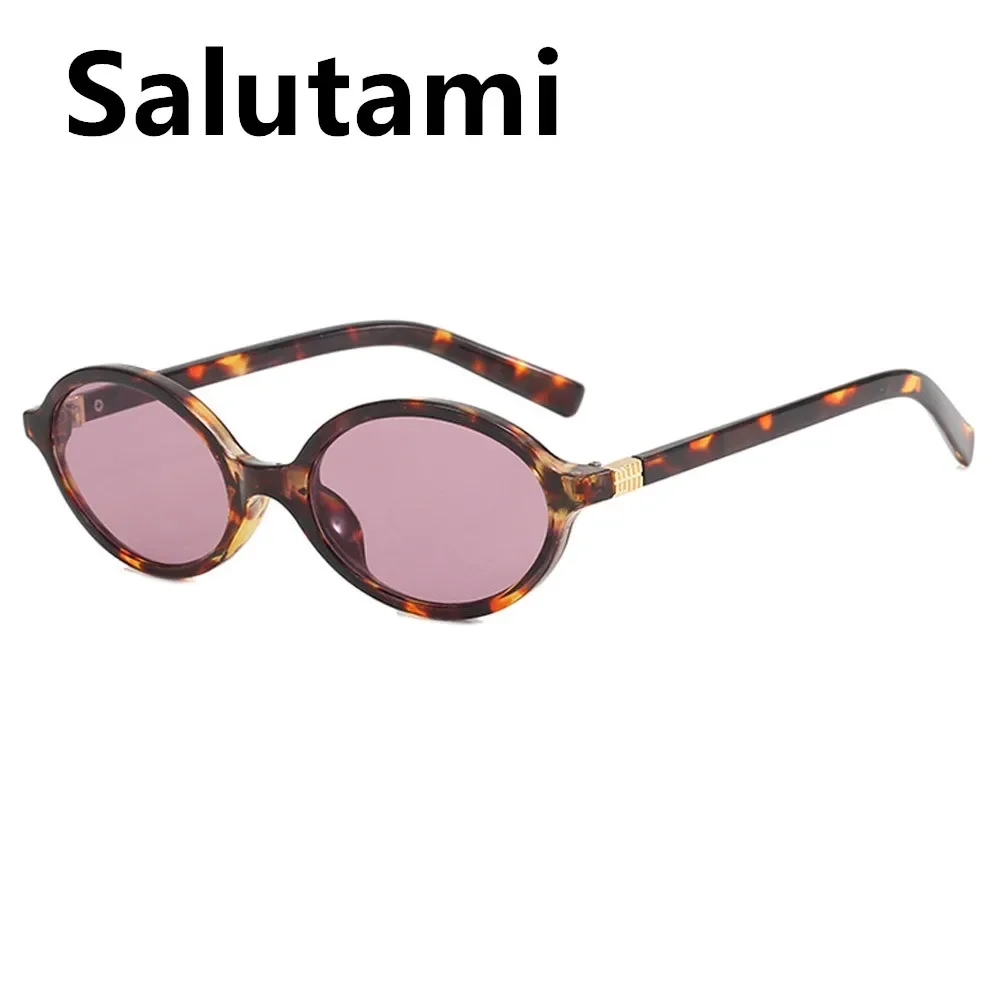 Vintage Small Oval Leopard Black Sunglasses for Women New Fashion Brand Gradient Elegant Y2K Sun Glasses Ladies Hip Hop Shades image 5