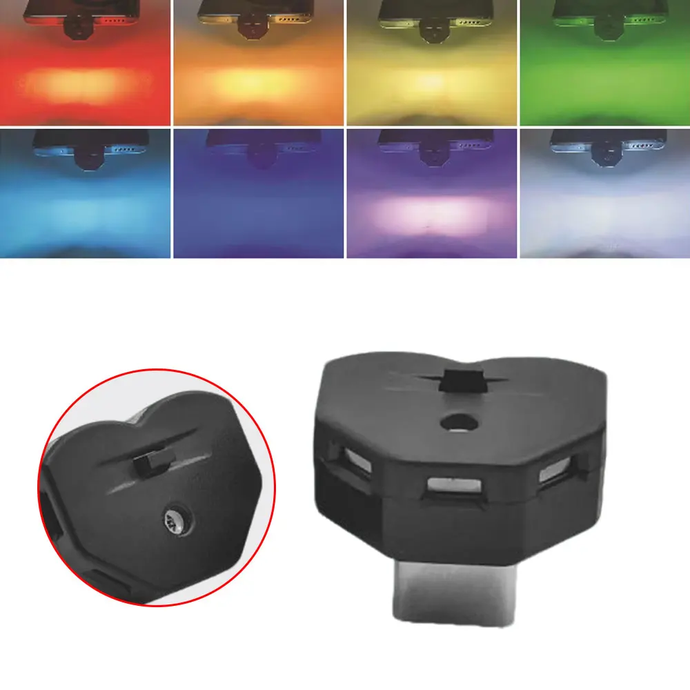 Type-C Auto Decorative Lamps Sensing RGB Ambient Night Light Adjustable Direction Car Vehicle  Interior Decoration USB Lamp