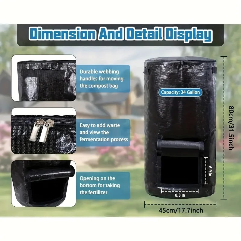 Outdoor compost bin, reusable garbage bag, homemade nutrient soil compost bag