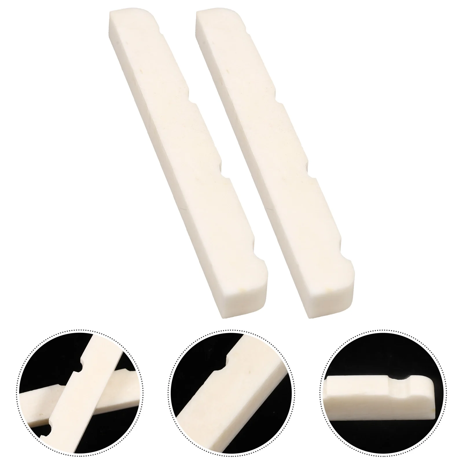 

2 Pcs Accessories Bass Pillow Nuts Accessory Beef Bone Ox Guitar Bridge Saddles