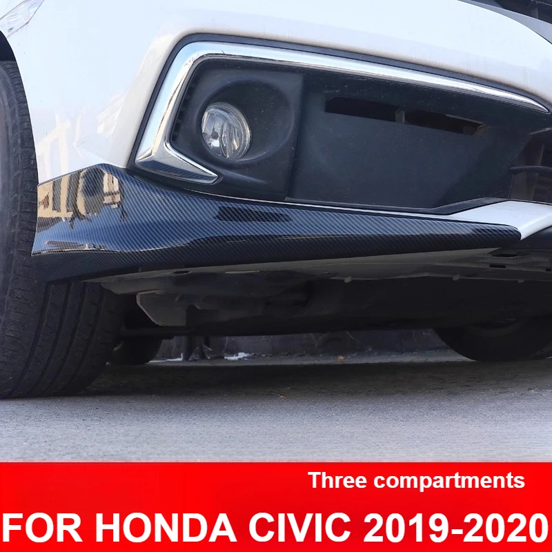 

Front Bumper Side Corner Protector Sticker Trims ABS Front Bumper Corner Strip FOR HONDA CIVIC 2019-2020 Exterior Accessory