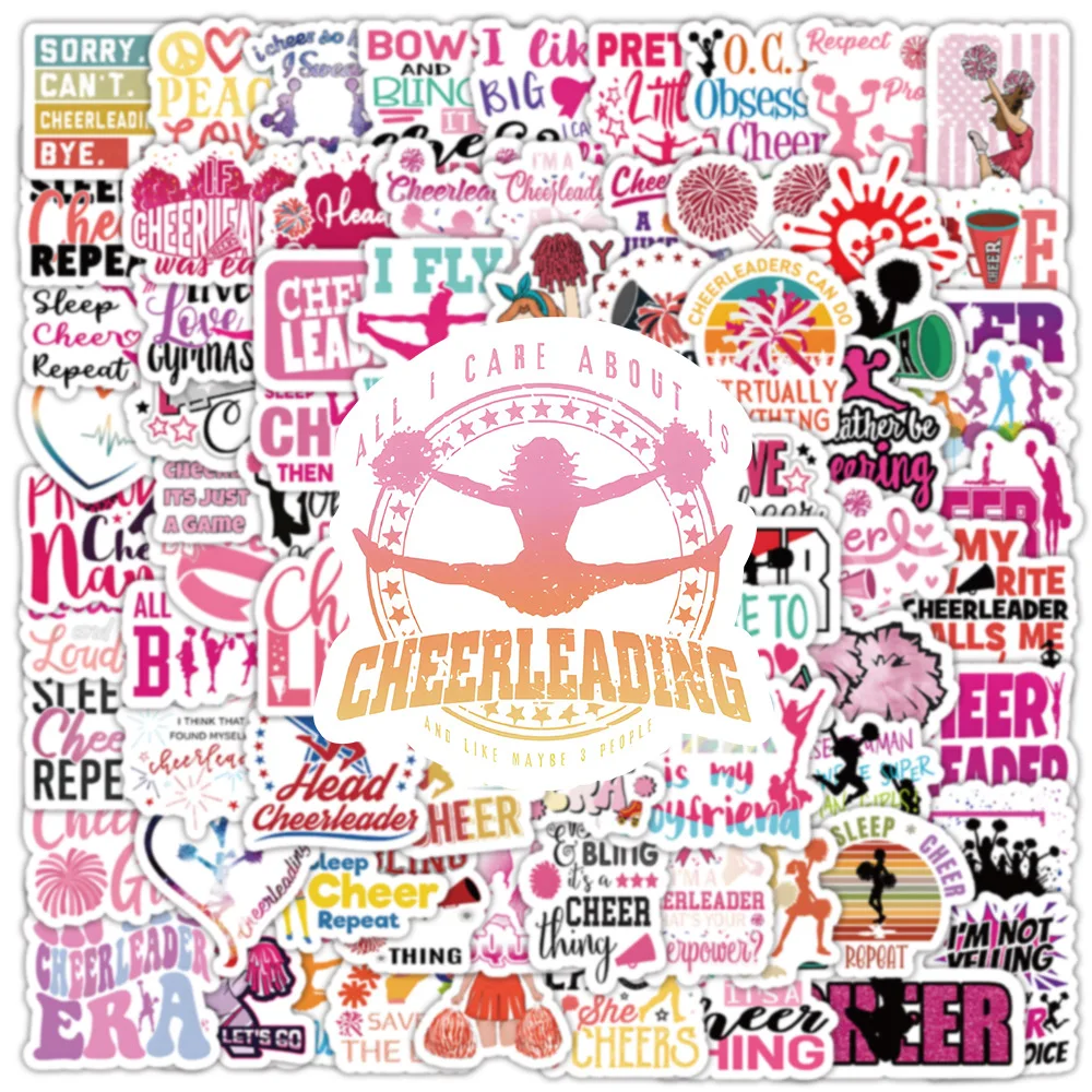 10/30/50PCS New Cheerleader Stickers Cartoon Sports Graffiti Stationery Computer Luggage Helmet Car Wall Sticker Toy Decoration