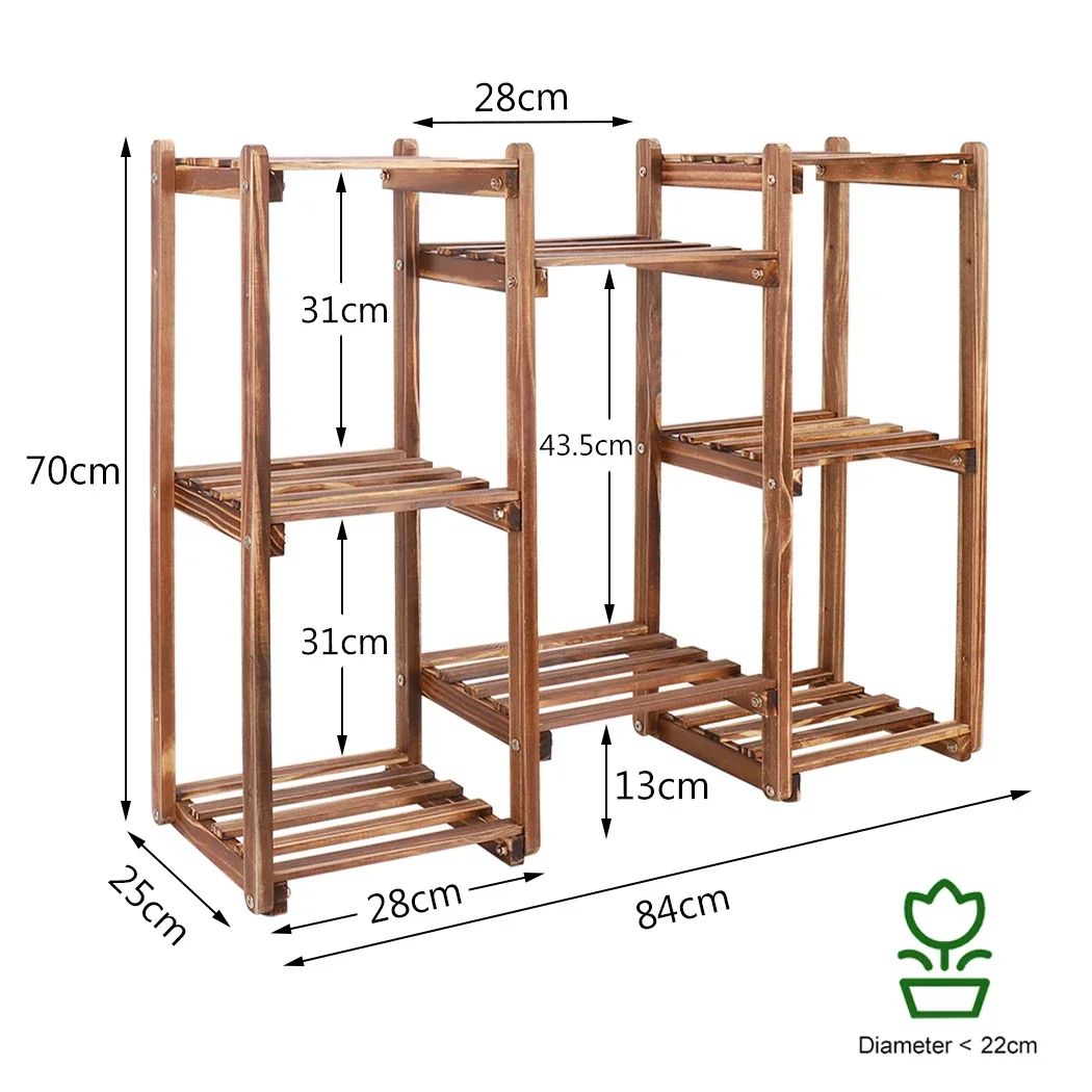 z Wooden 8 Tiers Garden Plant Stand Indoor Outdoor Potted Flowers Storage Planters Display Rack for Greenery Plants