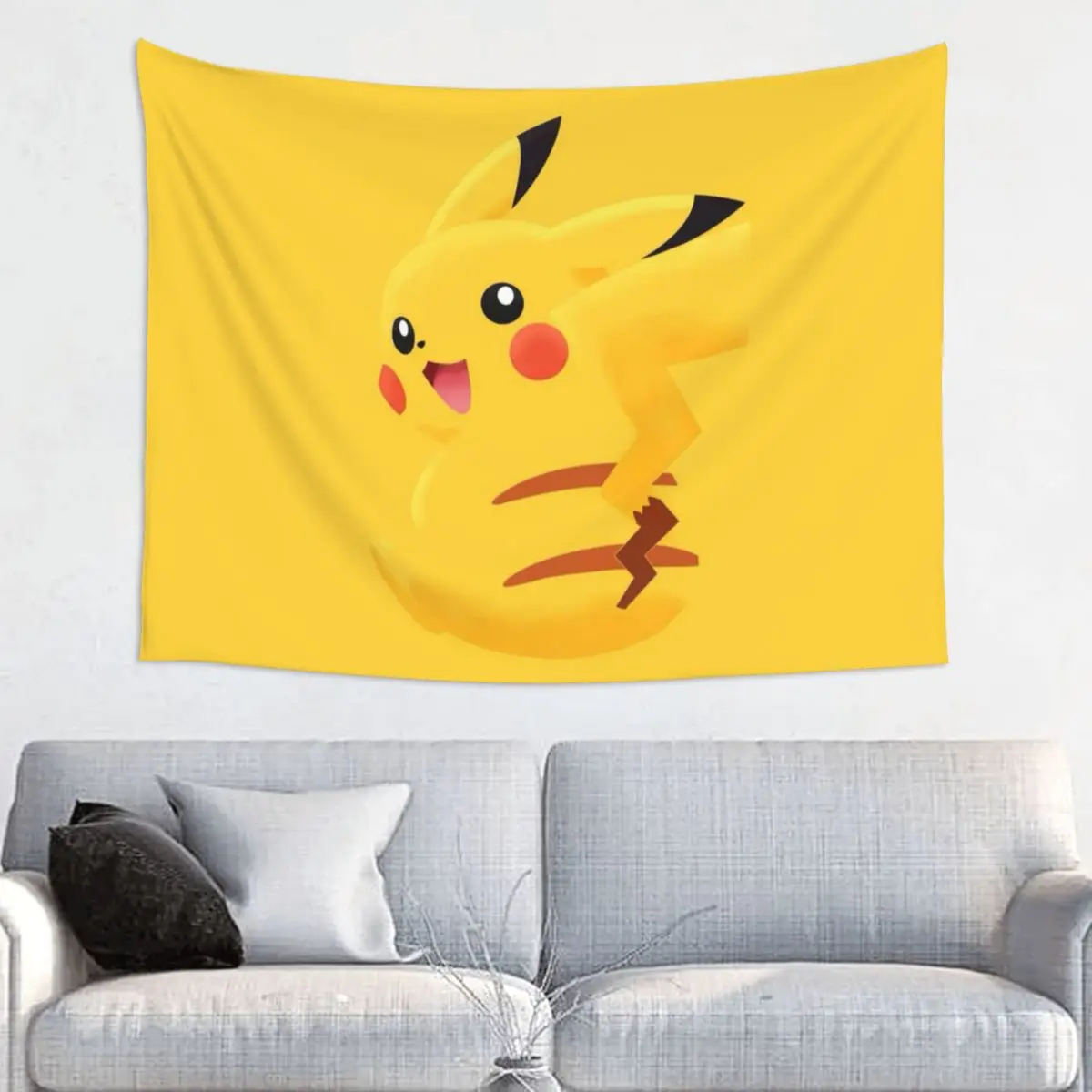 Custom P-Pikachus Flashing Lightning Tapestry Wall Hanging for Bedroom Hippie Tapestries Room Decor