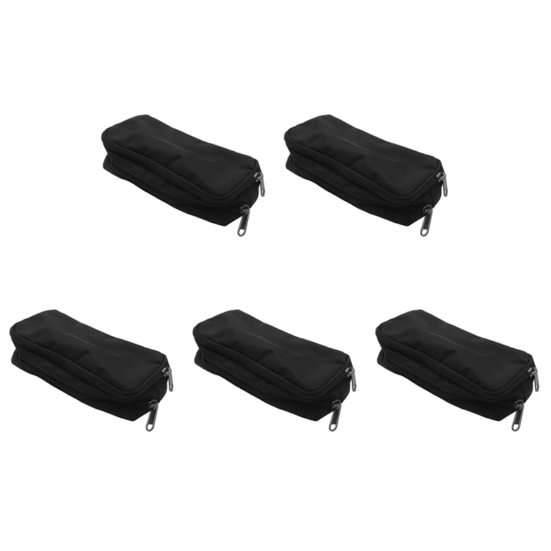 

5X Big Capacity Pencil Case Oxford Storage Pouch Marker Pen Case Simple Stationery Bag School Office Organizer Black