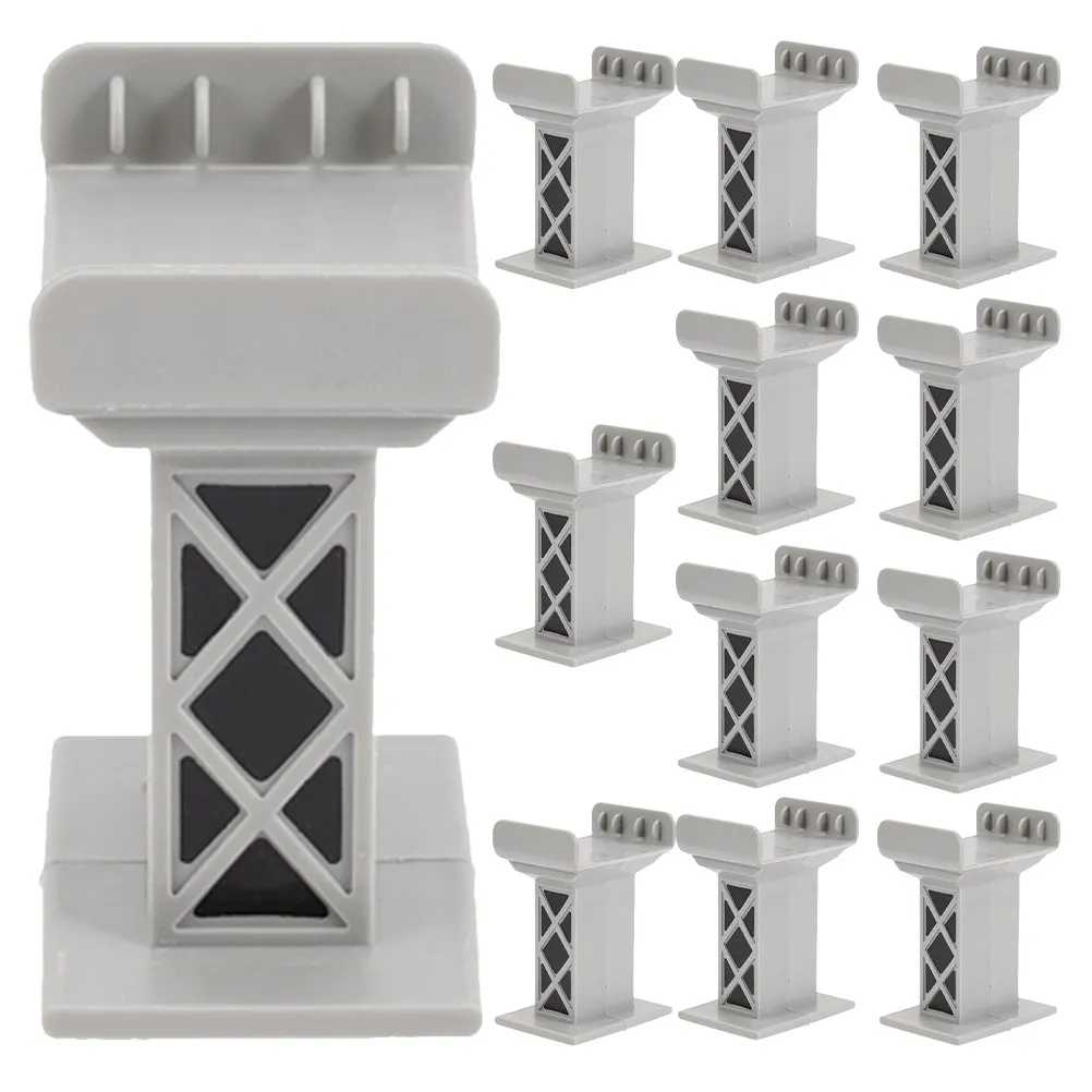 12Pcs Train Bridge Pier Track Accessories Multi-Level Support Risers Elevated Track Pillar Compatible Major Brands