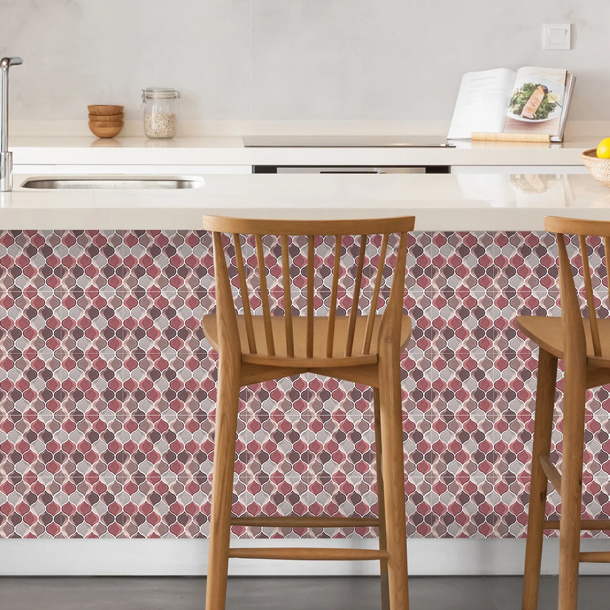

Self adhesive PVC wall sticker Moroccan grid waterproof and scratch resistant home decoration wall sticker