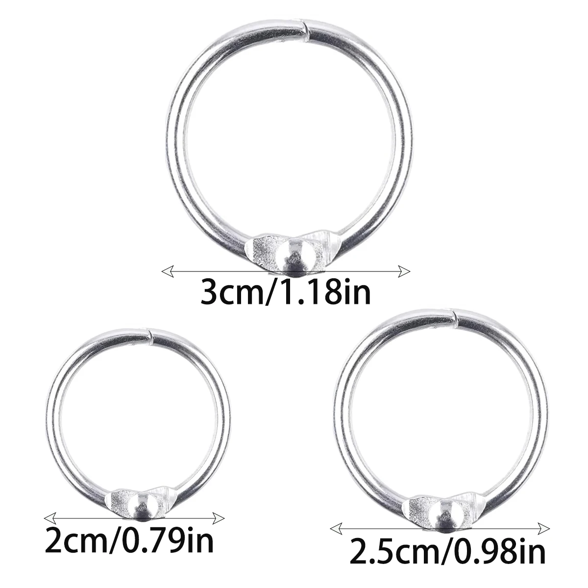 50 Pcs Silver Metal Binder Rings Loose Leaf Office Book Index Card Keychain Key Rings for School Home Office Organization image 6