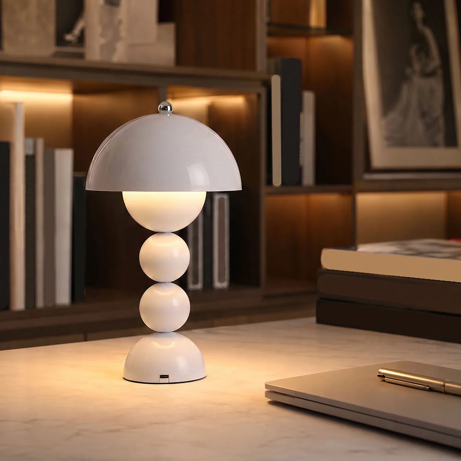 Vintage Mushroom Bud Table Lamp USB Powered LED 3 Modes Warm Neutral White Bedroom Desk Night Light Decor - view 4