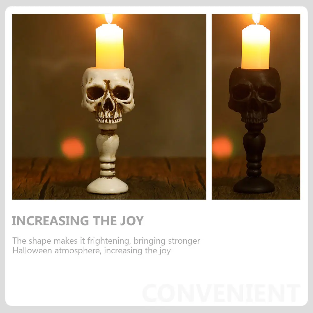 

2Pcs Resin Skull Candleholder Creative Skull Head Shape Halloween Home Decor Safe and Gift Holder