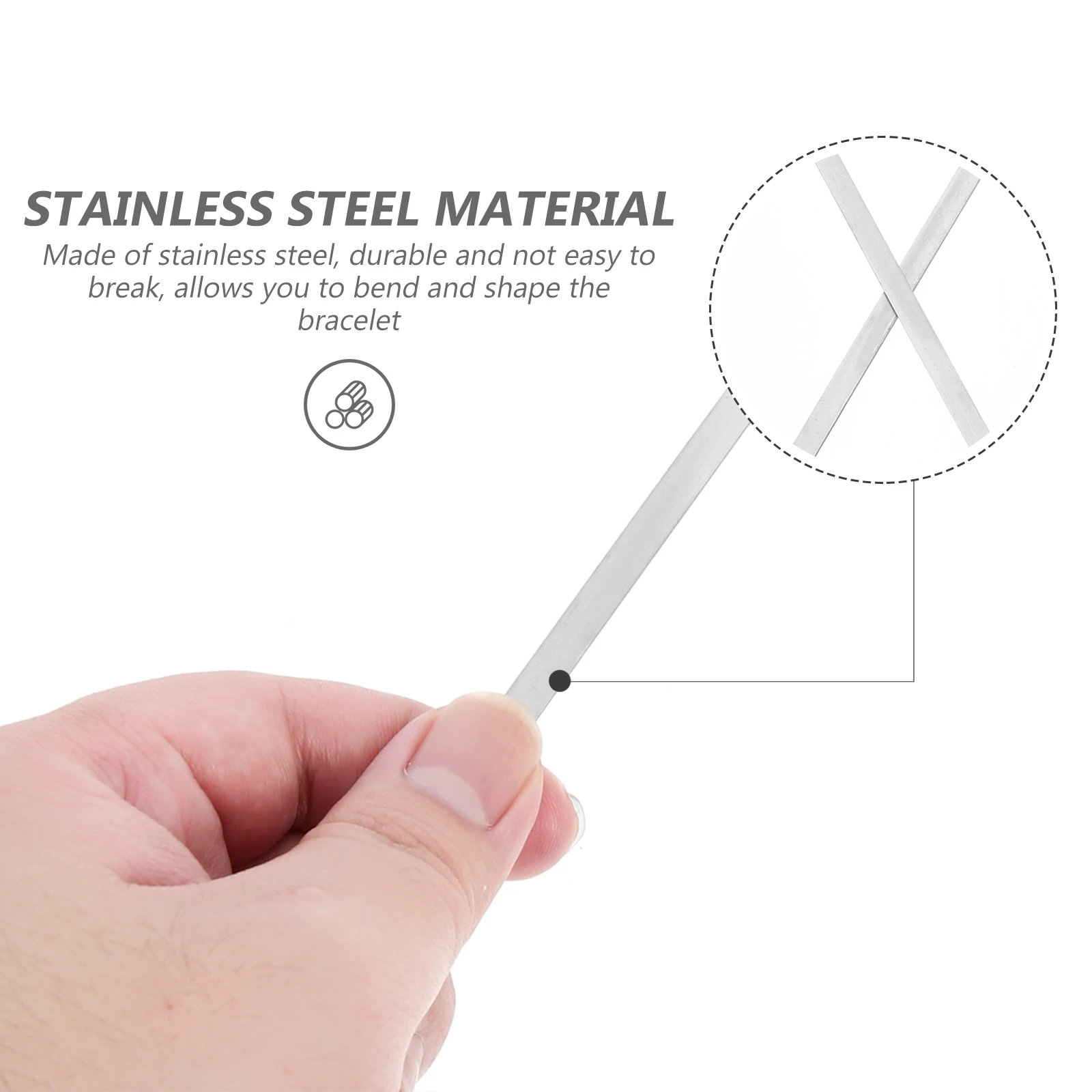 

18 Pcs Steel Bracelet Blanks Flat Round Shaped DIY Engraving Silver Color Curved Bracelet Blank Jewelry Crafts Projects