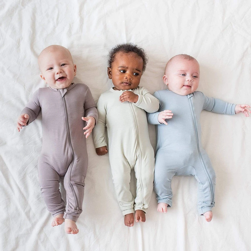 

2026 Summer Newborn Baby Romper Breathable Bamboo Fiber Long Sleeve Clothes Toddler Girl Jumpsuit Infant Boy Loungewear Pyjamas