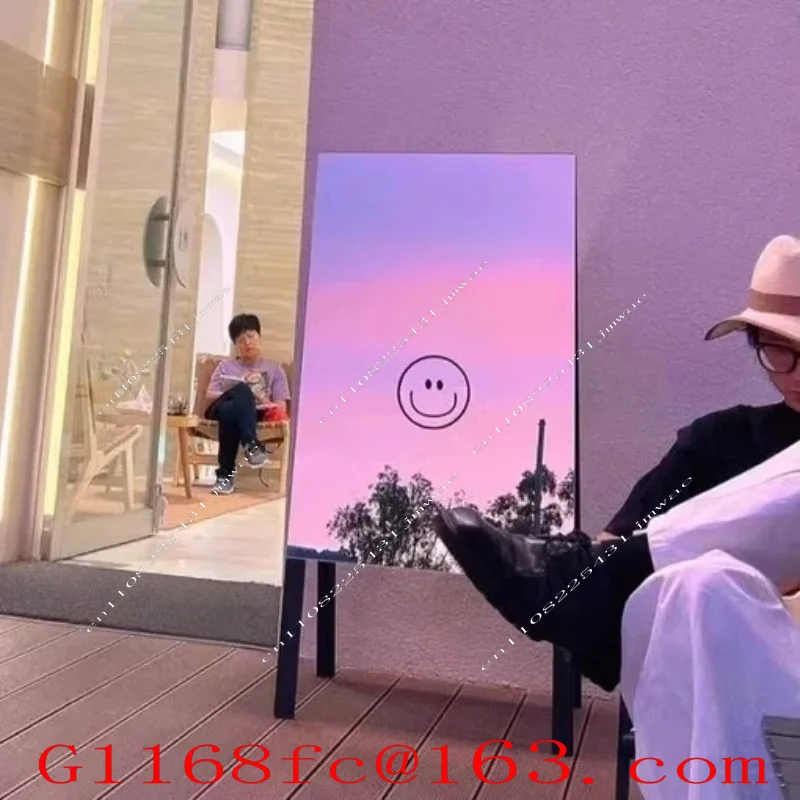 Outdoor Photo Floor Mirror Sign Clothing Store Coffee Shop Entrance Billboard Mirror
