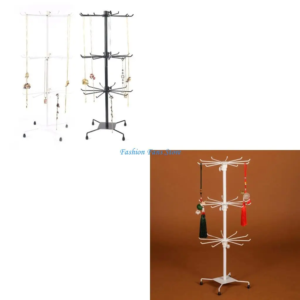 

Rotating 3 Layer Organizers Merchandising Stand for Accessory and Clothing Item Space Saving Solution for Shops and Home