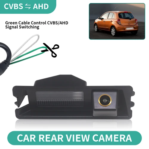 Cámara de respaldo de marcha atrás para coche, impermeable, visión nocturna CCD AHD, para Nissan March/Micra K13 Renault Pulse 2010-2017