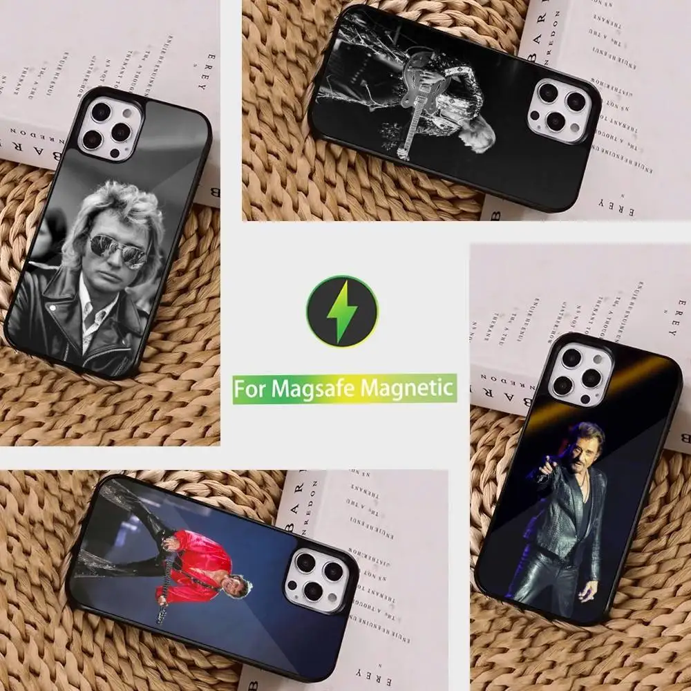 

J-Johnny H-Hallyday Singer Phone Case For iPhone 16,15,14,13,12,11,Pro,Max,Plus,Mini, Magsafe,Magnetic Wireless Charging Case