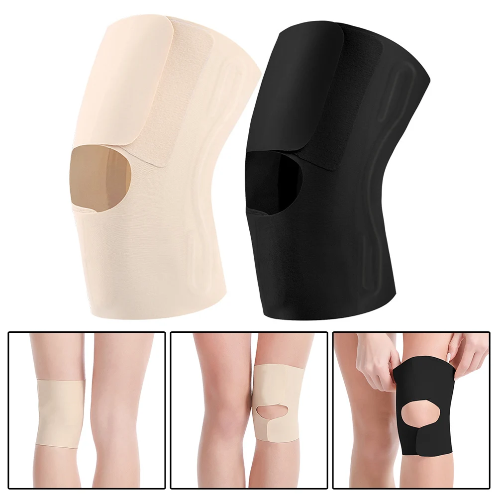 1pc Knee Pad Warp Knitted Fabric Sports Compression Knee Pads Knee Brace Sleeve Running Climbing Open Wearable Design 43g