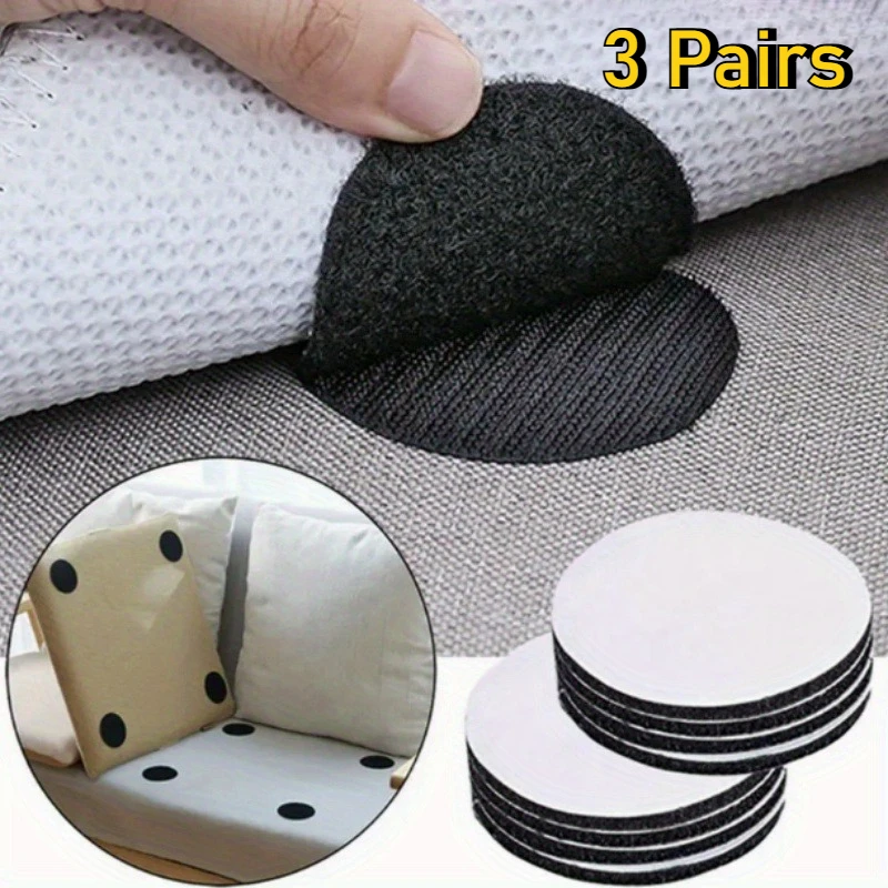 3 Pairs of Strong Anti-curling Carpet Tape Non-slip Stickers Carpet Gripper Self-adhesive Double-sided Stickers