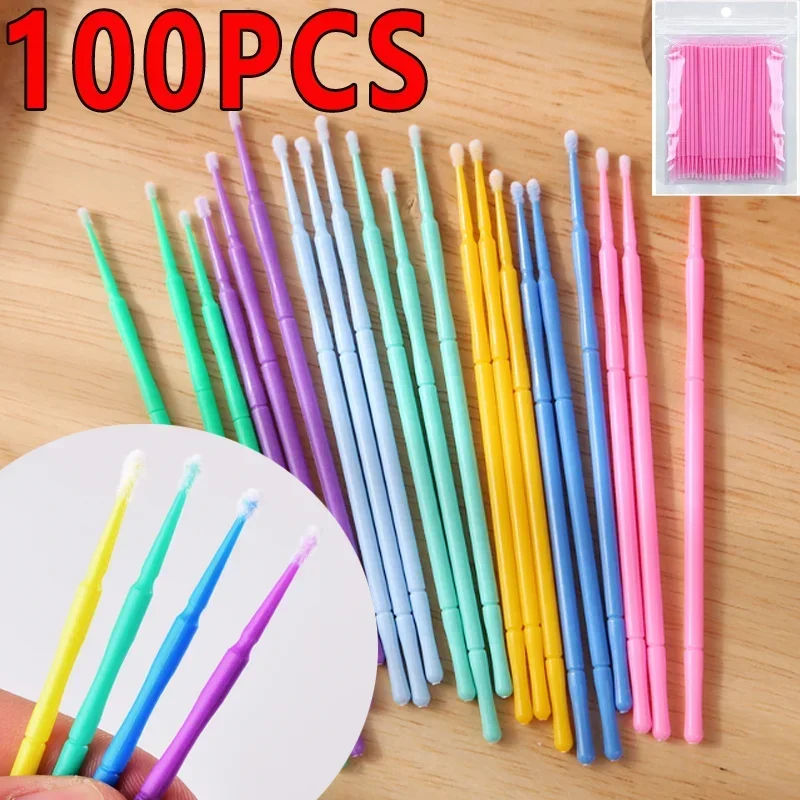 100pcs Car Maintenance Tool Brushes Disposable Paint Touch-up Micro Brush Tip Car Detailing Brush Small Tip Accessories 1.2mm