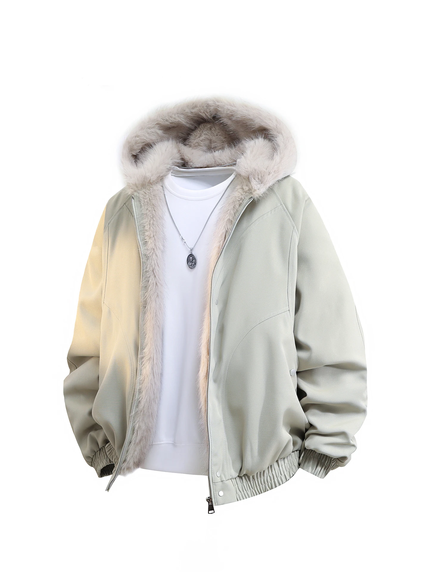 

Winter Thiened Men's Cotton Jaet Hooded Casual Warmth Anti-cold Leisure Mountain Eagle Embroidery Long Sve Zipper Coat