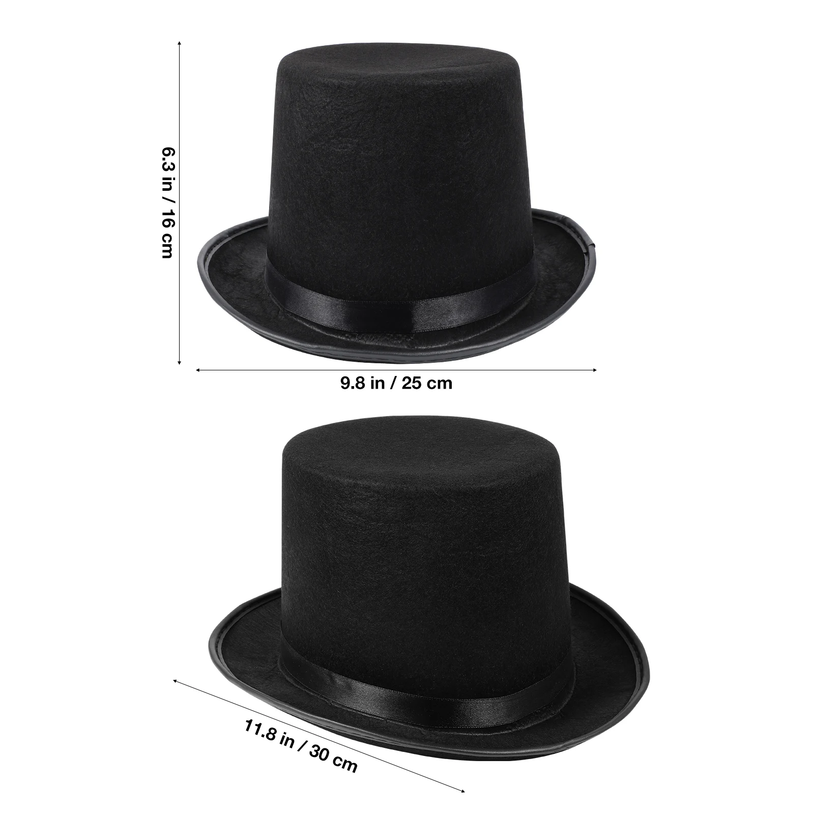 

1 pcs Black Felt Magician Hat High Cover Jazz Cap Gentleman Hat Halloween Party Props Costume Accessory Easy Clean Daily Wear