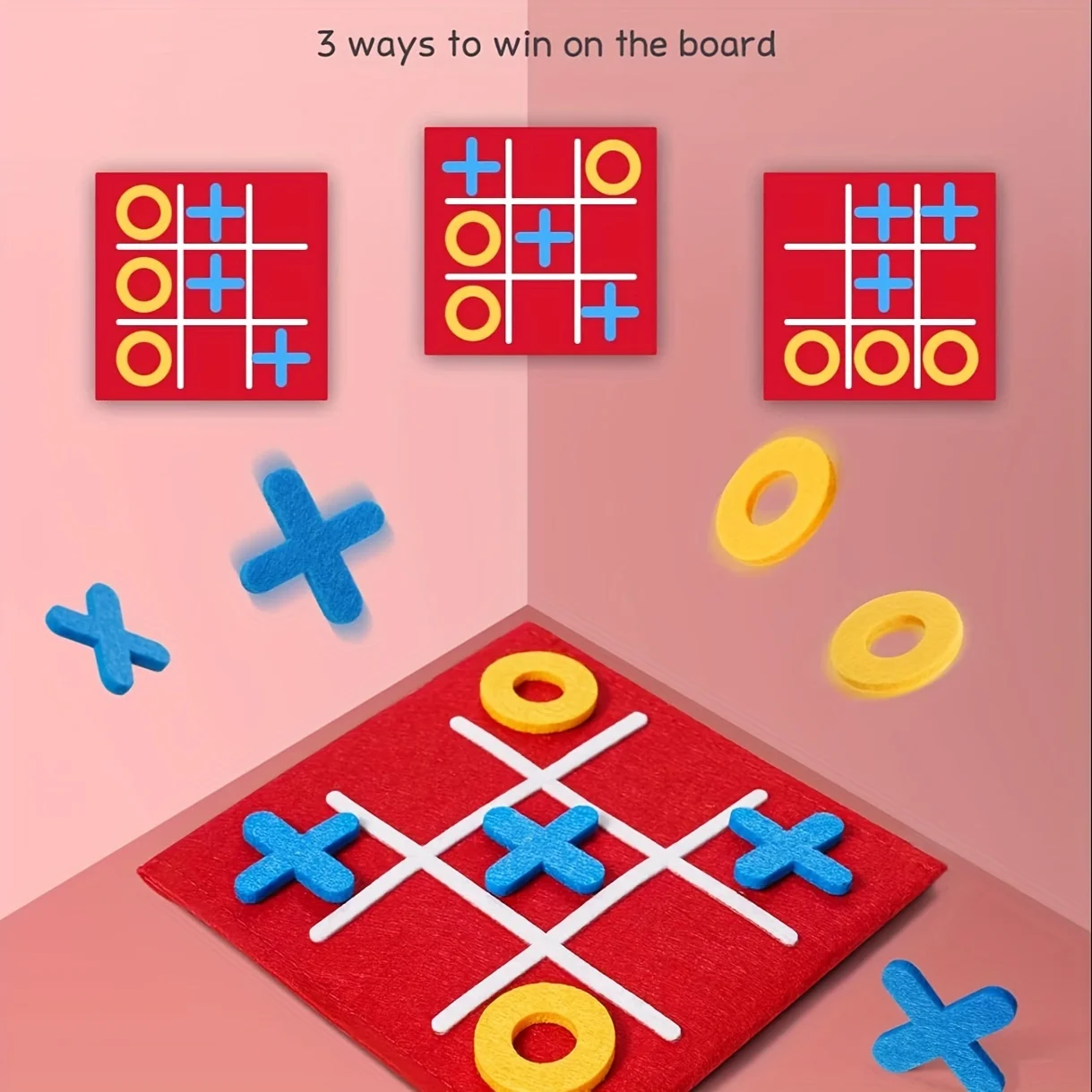 5pcs Party Games: Tic Tac Toe Board Game - Party Favors for Birthday Christmas Family Night